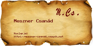 Meszner Csanád névjegykártya
